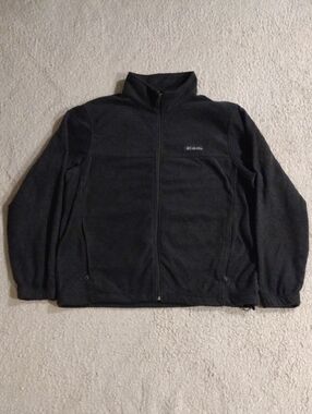 Columbia Size XL Dark Gray Charcoal Full-Zip Fleece Jacket Outdoor Winter